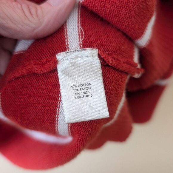 Christopher & Banks Cowl Neck Sweater Dress Long Sleeve Red White Striped Size M - Picture 6 of 6